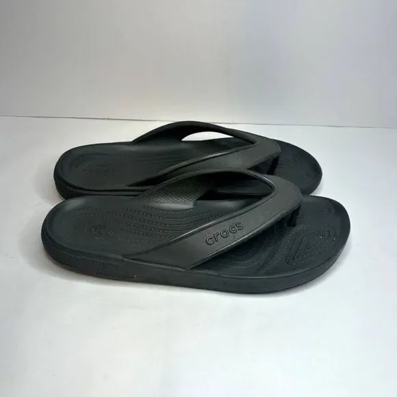 Crocs Gray Flip Flop Sandals Comfy Durable Unisex - Picture 3 of 10